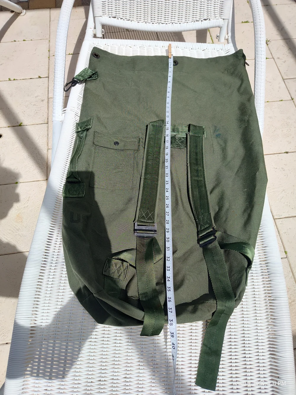 Olive Green Men's Duffel Backpack - Classic Military Style